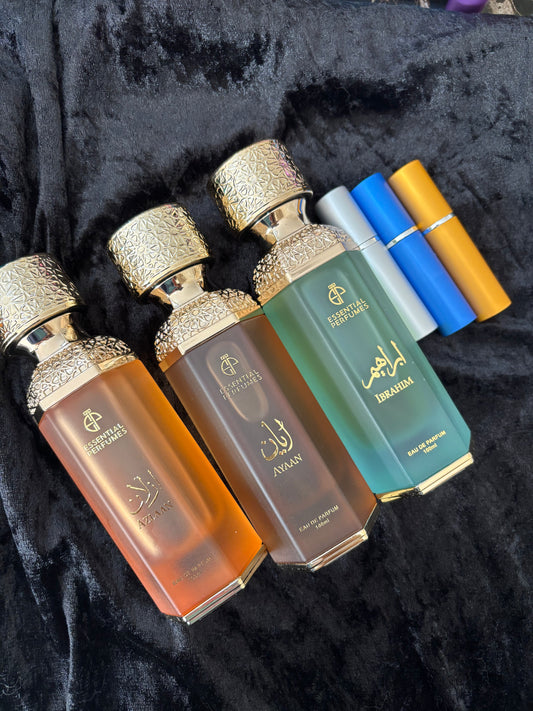 Ayaan Azlaan Ibrahim Essential Perfumes 5ml each decant sample perfume discovery set 15ml total