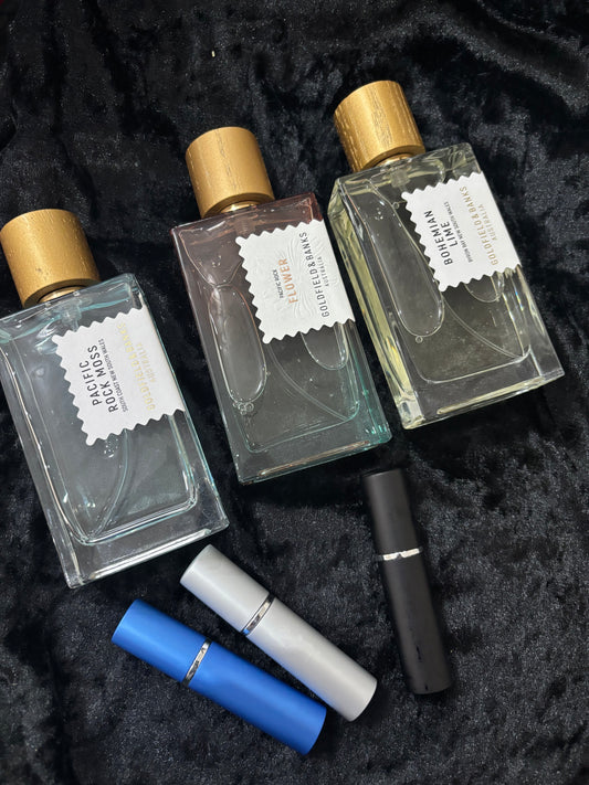 Goldfield & Banks mini discovery set 3x5ml each Pacific Rock Flower, Moss and Bohemian Line 5ml each decant sample perfume 15ml total