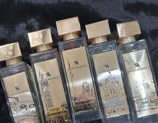 Swiss Arabian Cities Venice, Casablanca, Dubai, Valencia, Bali 5ml decant sample perfume